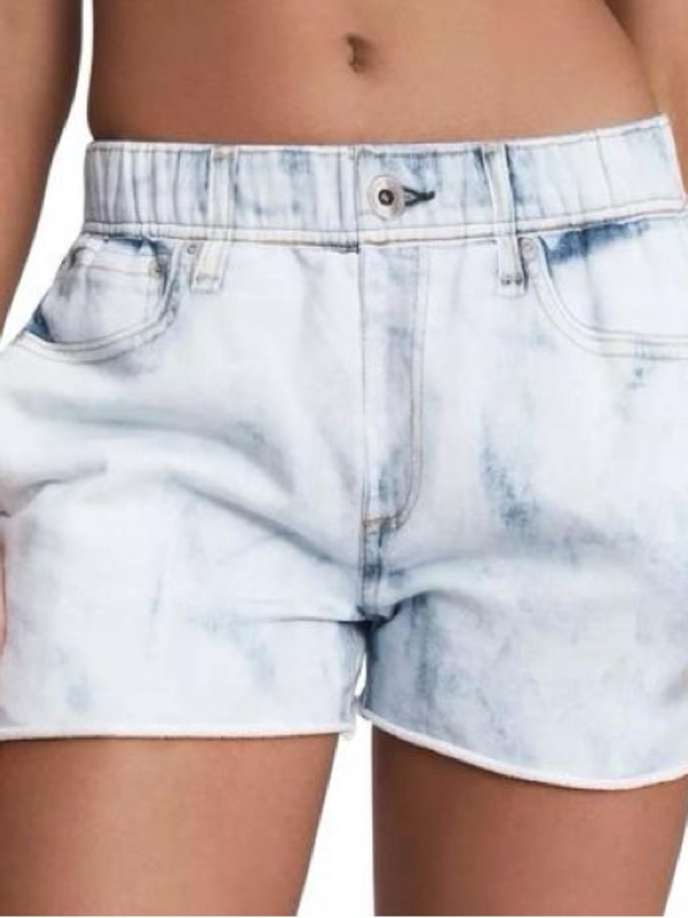 rag & bone Light Blue Tie-Dye Denim Shorts